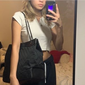 true vintage large black gucci bag